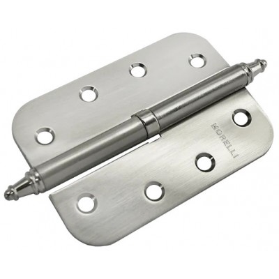 Петля MORELLI стальная разъёмная скругленная с короной MS-C 100X70X2.5 SN R Цвет - Белый никель