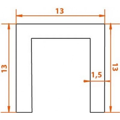 Нижняя направляющая TRACK-B 1M 13x13x13мм