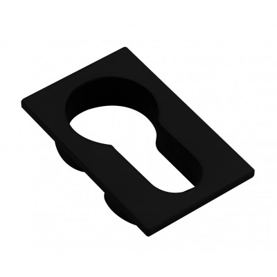 Накладка на цилиндр LUX-KH-SM NERO-ST квадратная, черная soft-touch
