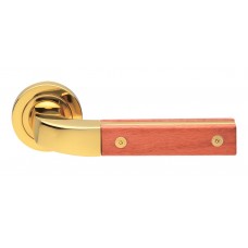 Дверные ручки Morelli Luxury "TREE" OTL/PERO Цвет - Золото со вставкой ГРУШИ