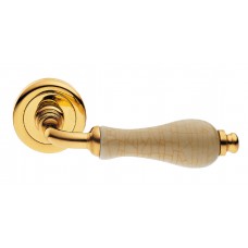 Дверные ручки Morelli Luxury "CERAMICA" OTL/ANT с керамической вставкой Цвет - Золото/Керамика античная