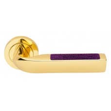 Дверные ручки Morelli Luxury "MATRIX-2" OTL/IGUANA Цвет - Золото/вставка из натуральной кожи игуаны