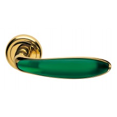 Дверные ручки Morelli Luxury "MURANO" OTL/VERDE Цвет - Золото/матовое стекло зеленое