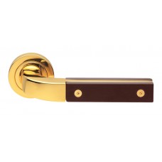 Дверные ручки Morelli Luxury "TREE" OTL/WENGE Цвет - Золото со вставкой ВЕНГИ
