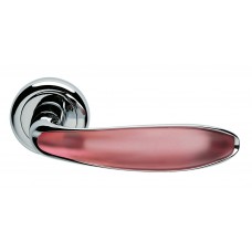 Дверные ручки Morelli Luxury "MURANO" CRO/RASA Цвет - Хром/матовое стекло розовое