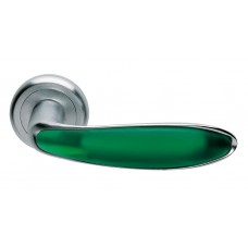 Дверные ручки Morelli Luxury "MURANO" CSA/VERDE Цвет - Матовый хром/матовое стекло зеленое