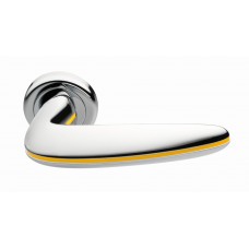 Дверные ручки Morelli Luxury "SUNRISE" CRO/GIALLO Цвет - Полированный хром/с желтой вставкой