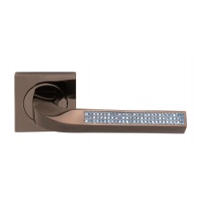 Дверные ручки Morelli Luxury "BRILLIANCE" GMB/SAPHIRE RVD Цвет - Оружейный метал с кристаллами сапфира