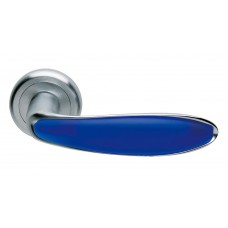 Дверные ручки Morelli Luxury "MURANO" CSA/BLU Цвет - Матовый хром/матовое стекло голубое