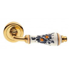 Дверные ручки Morelli Luxury "CERAMICA" OTL/DEC с керамической вставкой Цвет - Золото/Керамика декоративная