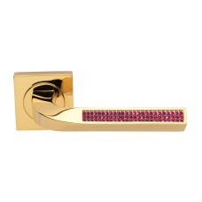 Дверные ручки Morelli Luxury "BRILLIANCE" HBB/FUCHSIA RVD Цвет - Золото с кристаллами фуксия