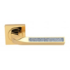 Дверные ручки Morelli Luxury "BRILLIANCE" HBB/SAPHIRE RVD Цвет - Золото с кристаллами сапфира