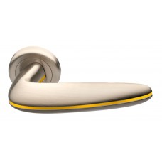 Дверные ручки Morelli Luxury "SUNRISE" NIS/GIALLO Цвет - Матовый никель/с желтой вставкой